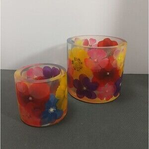 White Barn Candle Co "Cut Garden" Floral Candle Holders